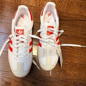NWT Adidas Samba OG White and Red Shoes